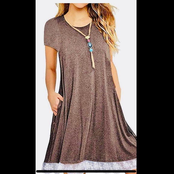 Brand New Fisoul Lace Trim T-Shirt Dress/Tunic L - Picture 1 of 3